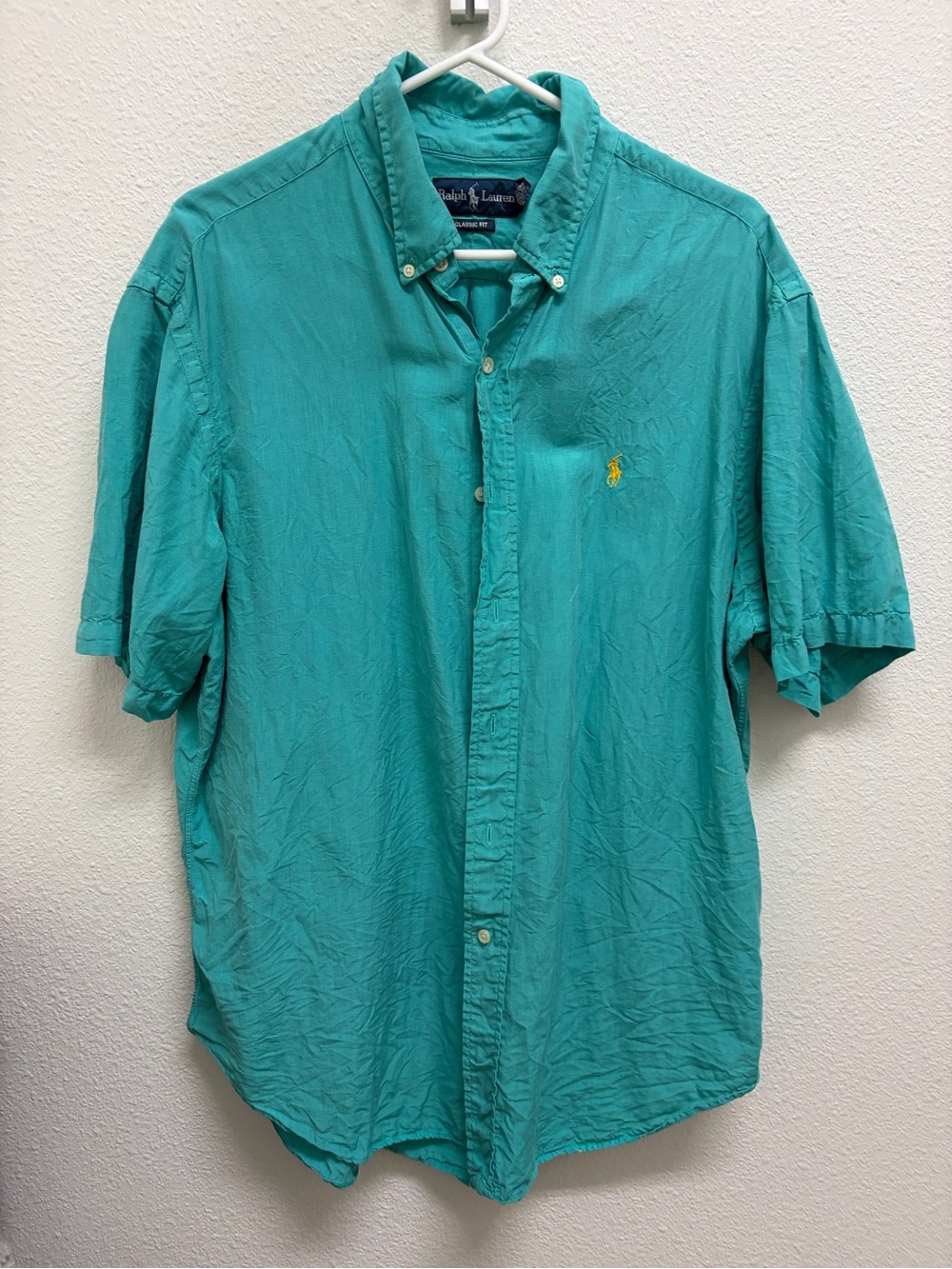 VTG Polo Ralph Lauren Shirt Mens L  Team Silk/ Linen Long Sleeve